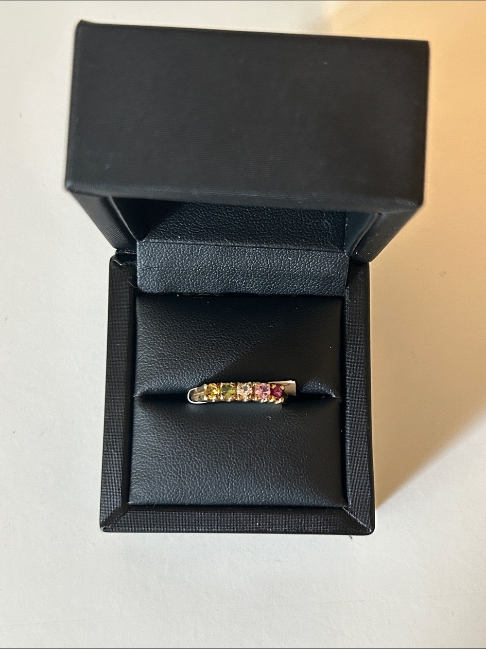 Gold Costume Gemstone Band Ring - Size 6